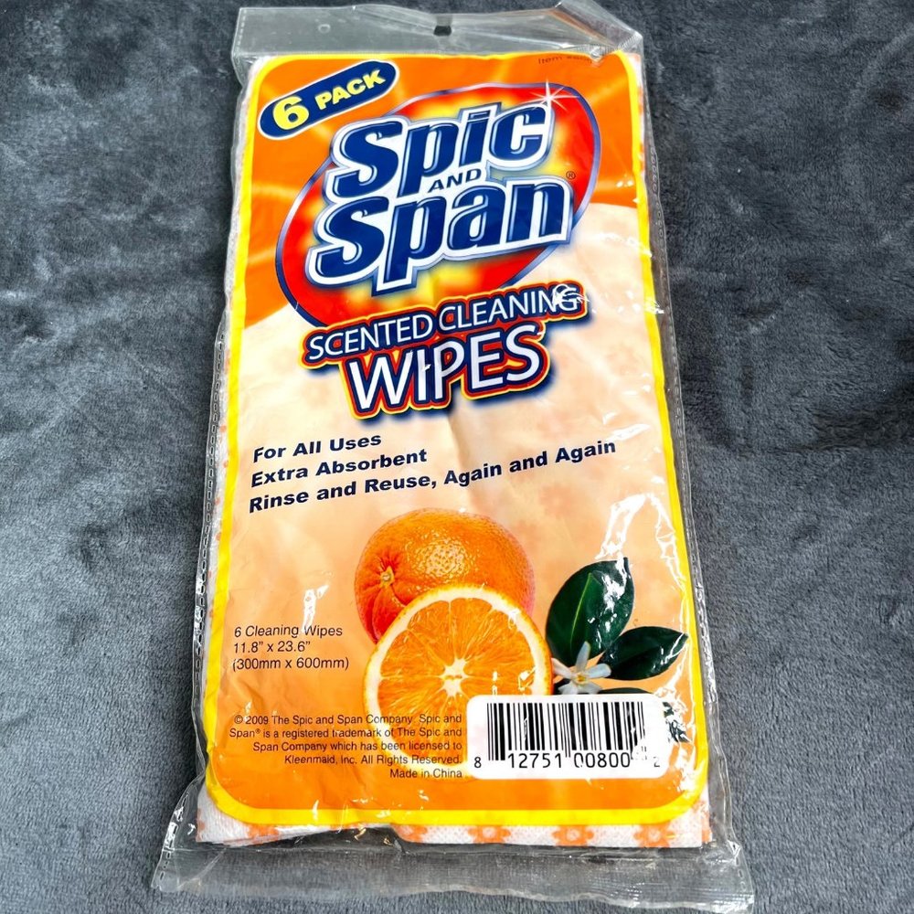 Spic and Span Scented Cleaning Wipes Orange 6 Pack 2009 Discontinued